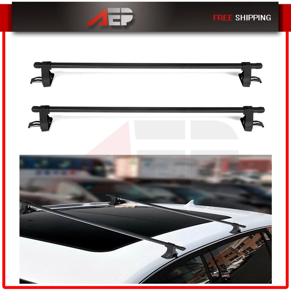 54" Universal Top Roof Rack Cross Bar Luggage For 4 Door Car SUV Truck Jeep