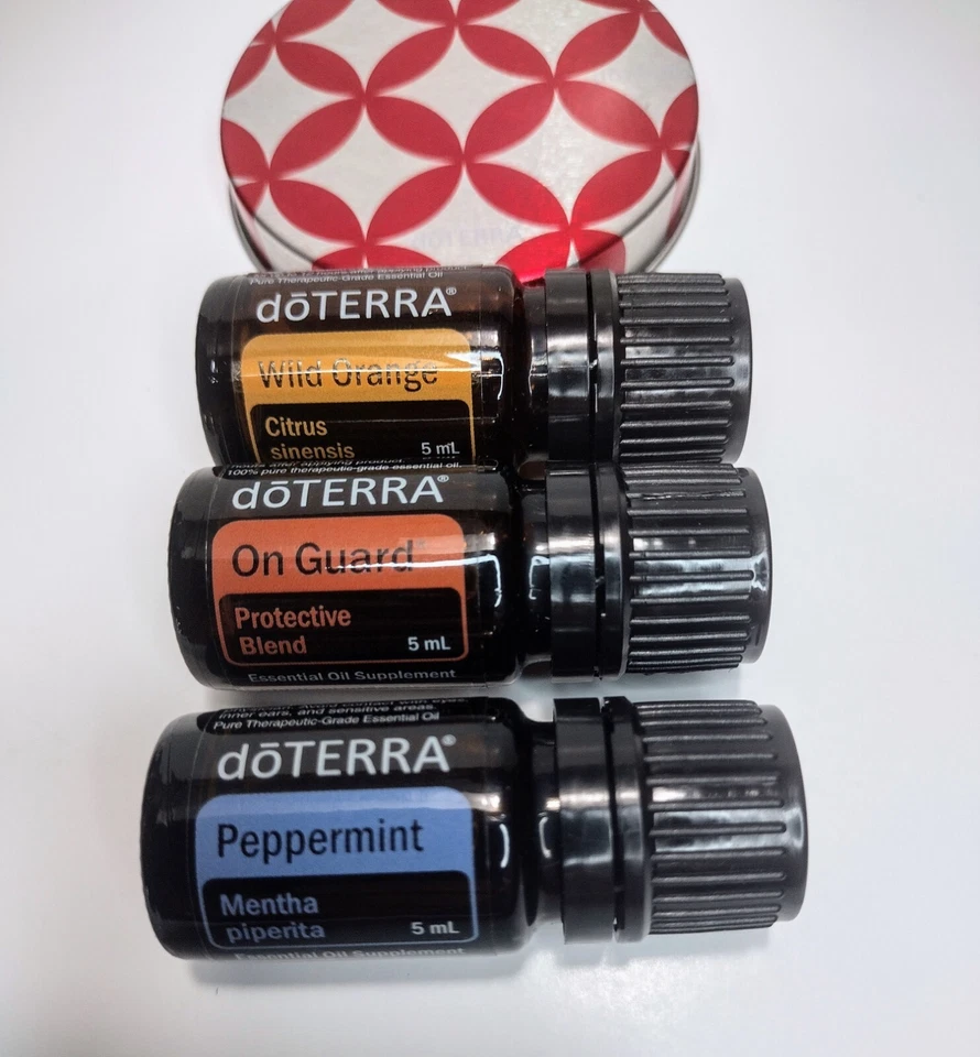 ÓLEO ESSENCIAL DOTERRA LATA VERMELHA COMPORTA 3 HORTELÃ-PIMENTA, EM GUARDA, LARANJA SELVAGEM - LEIA - Imagem 3 de 4