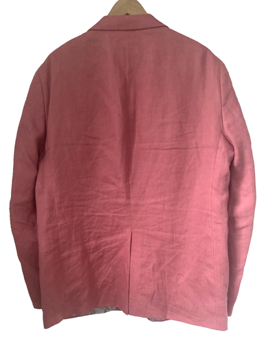 Lauren Ralph Lauren Linen Ultraflex Blazer 44 Sport Suit Jacket Salmon Pink - Picture 13 of 14