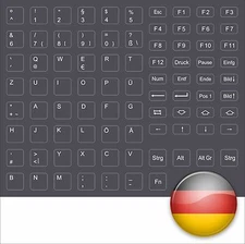 Keyboard Stickers German Keystick Darkgrey Dell Tosh