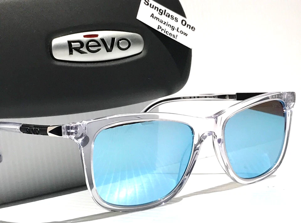 NUEVO REVO COVE Brillante Cristal Transparente POLARIZADO Lente Azul Gafas de Sol 1164N 09 BL Foto 3 de 4