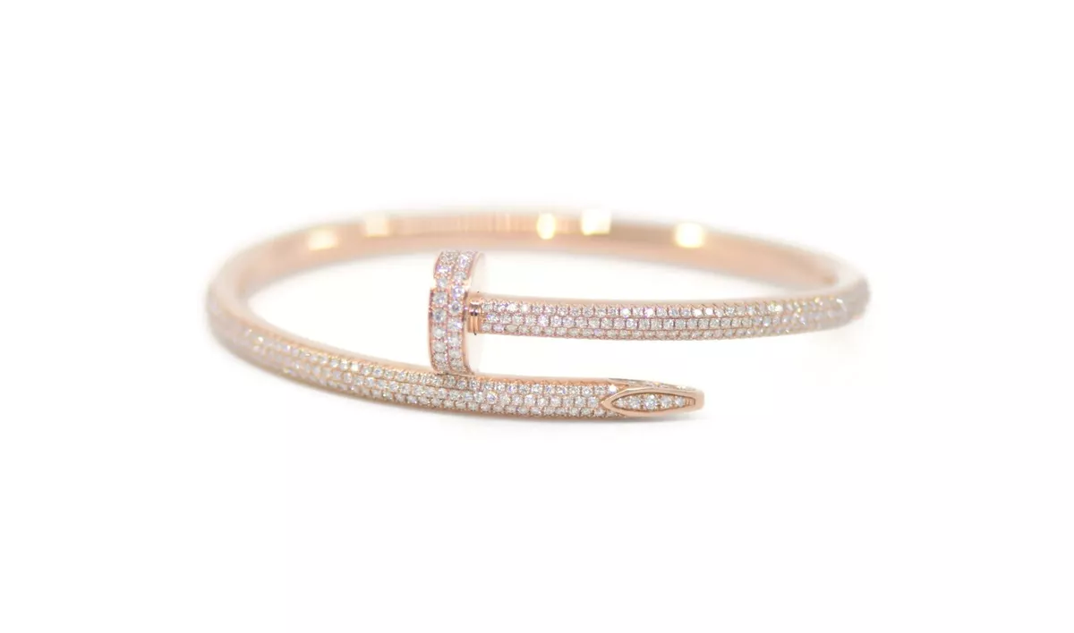 Cartier Juste Un Clou Diamond 18K Rose Gold Bracelet Size 16 eBay