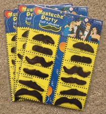 Stylish Costume Fake Mustache Lot of 3 Assorted Packs