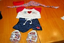 Vintage Build-A-Bear Dress Up Patriotic Outfit-Used