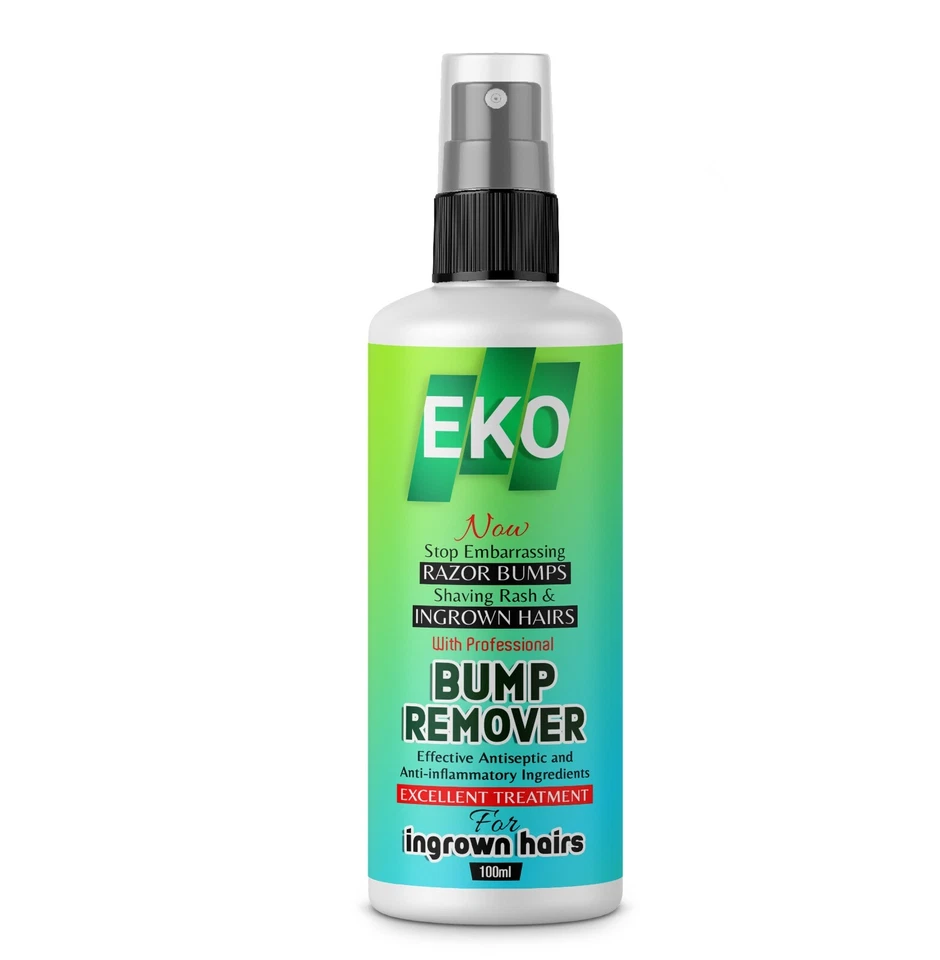 EKO MEN/WOMEN INGROWN HAIR BUMP REMOVER SHAVING PAINLESS LEG,B0DY, UNDERARMS100ML UK