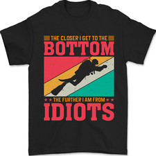 Further From Idiots Funny Scuba Diving Diver Mens T-Shirt 100 Cotton