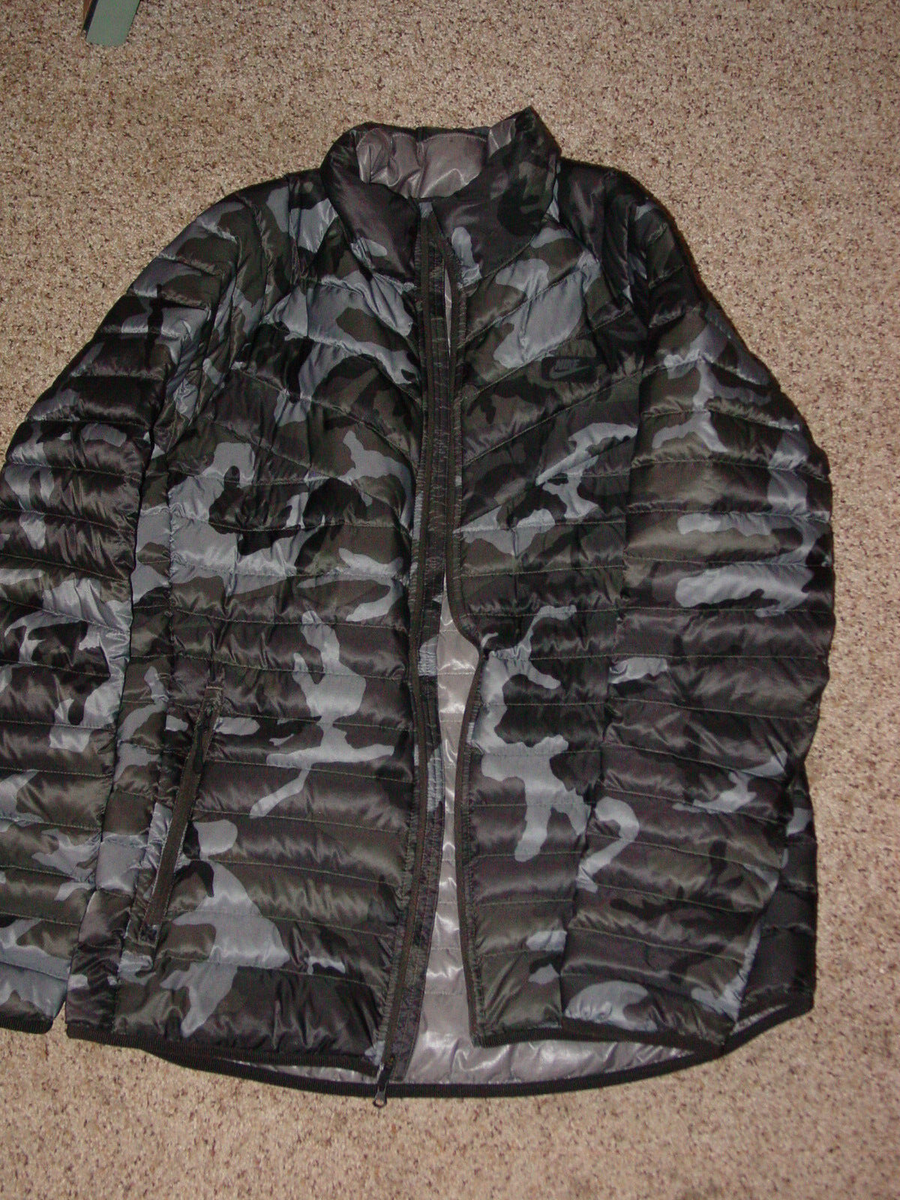 Mens Nike Guild 550 Duck Down Camo Puffer 708324-037 Full Zip