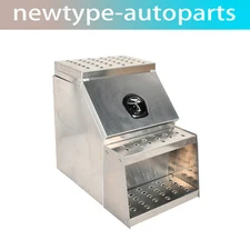 28"x25"x18" Side Mount Semi Truck Storage Aluminum Tool Box w/Saddle Step