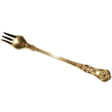 Tiffany Sterling Silver Flatware Gold Vermeil ENGLISH KING Cocktail Oyster Fork
