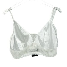 NWT Frederick's of Hollywood Delphine Satin Cropped Cami White Size Medium M T24