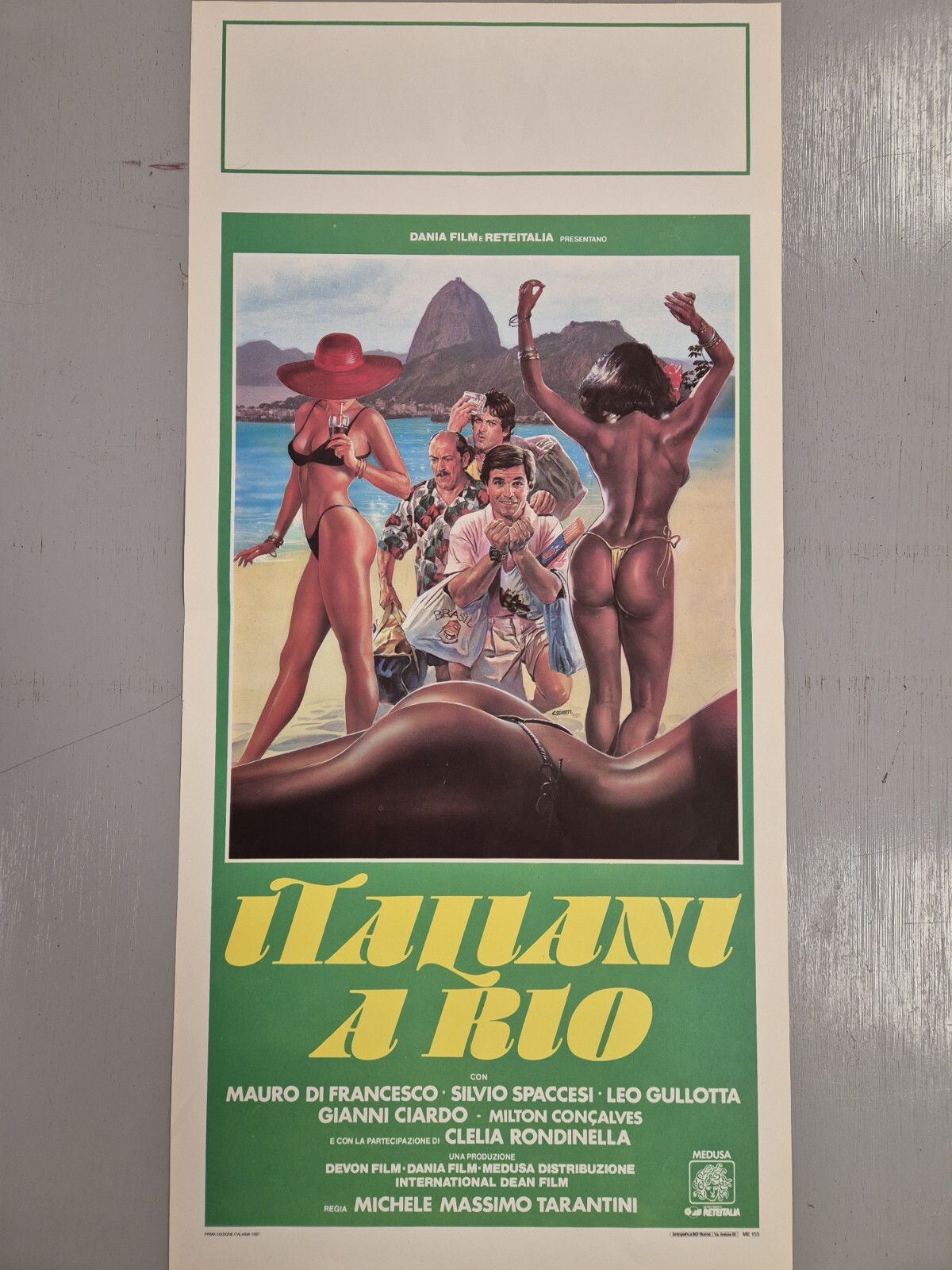 Locandina originale film Italiani a Rio (1987) - Regia di Michele Massimo Tarantini