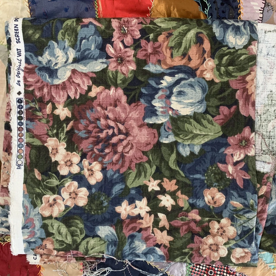 "Tela de muebles florales dramática Richloom vintage años 80 90 54x33""" Foto 2 de 4