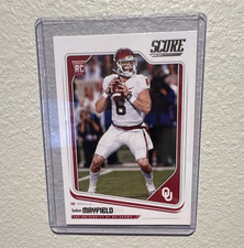 Score Baker Mayfield Oklahoma Sooners QB-8 Rookie Football Trading Card. rookie card picture