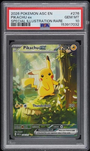 2026 POKEMON ASCENDED HEROES SPECIAL ILLUSTRATION RARE #276 PIKACHU EX PSA 10