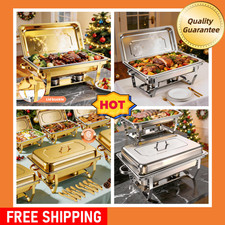 Stainless Steel Full Size Chafing Dish Buffet Set, Available in 1/2/4/6 Pieces