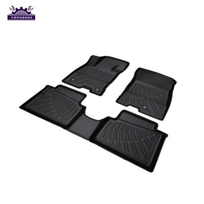 4 Pieces Floor Mats Liner Fit For Honda Pilot 2023-2025 3 Row Anti-Slip Black