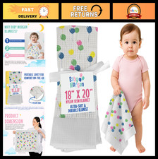 Soft Waffle Knit Mini Baby Blanket 18"x20"  Lightweight Security Blanket for Ne
