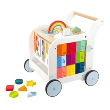 Small Foot Baby Elephant Push Walker Wooden Activity Cube Center Toddler Toy