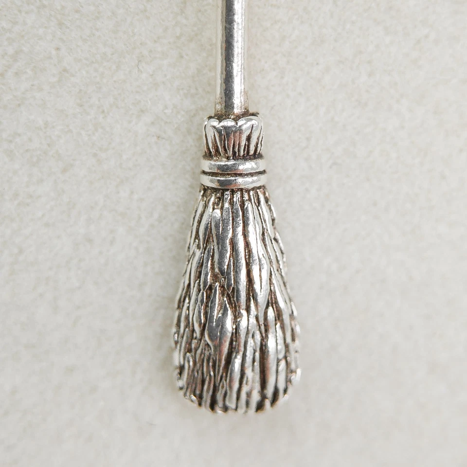 Sterling Silver Besom Necklace • 18″ Italian Chain - Image 3 of 4