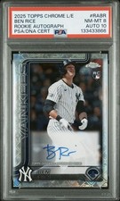 2025 Topps Chrome Logofractor Ben Rice Rookie Auto RC PSA 8/Auto PSA 10 Yankees
