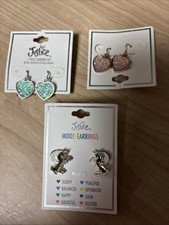 A Lot Of 3 Justice Earrings: mood unicorn, Teal And pink stud Heart Sparkle
