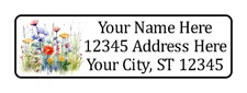 400 Wildflower Image Personalized Return Address Labels. 1/2 inch by 1 3/4 inch