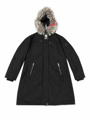 Mackage SHILOCH-XZ Women's Black Down Hooded Long Parka Faux Fur Trim 2XL