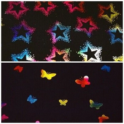 Softshell Foil Printing Stars Butterfly 50x140cm Black