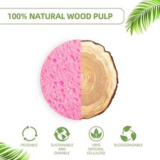 50-Count Compressed Facial sponges for Daily Facial Cleaning,Pink