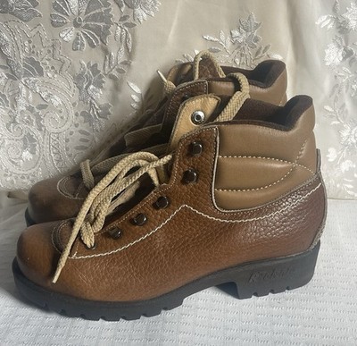 Vintage Raichle Switzerland Brown Leather Hiking Mountain Boots Lace Size 38 M