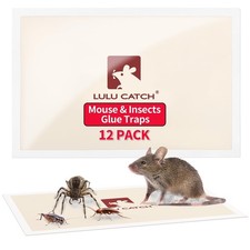 LULUCATCH Mouse Traps Indoor for Home, 12 Pack Pre-Baited Sticky Mouse Traps,...