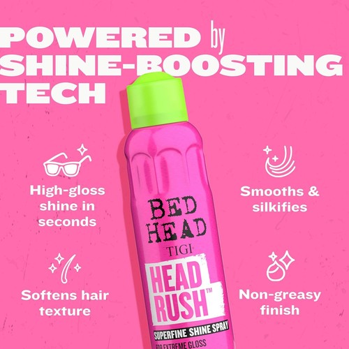 Bed Head by TIGI - Headrush Shine Hair Spray - For Smooth Shiny Hair - 200 ml - Picture 3 of 4