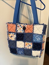 Handmade Blue Multi Colored Patchwork Purse, Tote or Diaper Bag