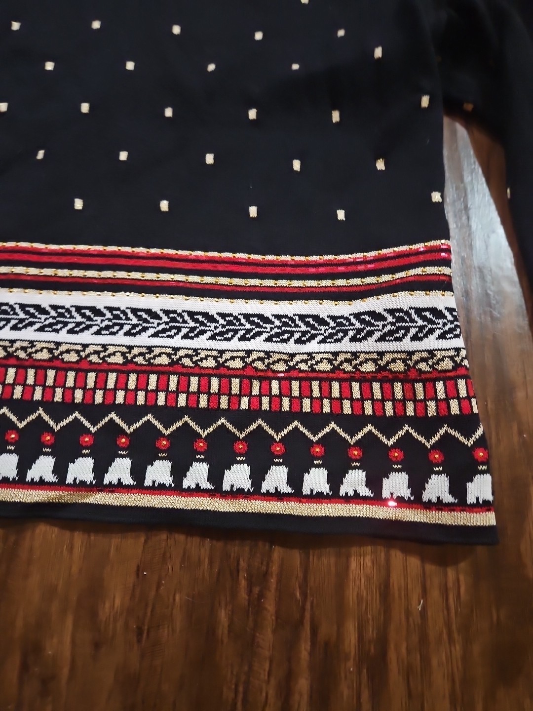 St John knits Rare. Black With Beautiful Colorful Embellishments. Size Medium image 2