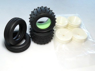 ASC6030 ASSOCIATED RC10 GRAPHITE KIT FRONT REAR TIRES WHEELS