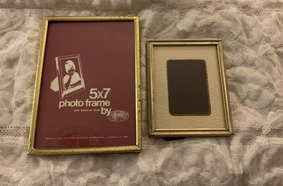 VTG Mismatched Brass Picture Frames, Filigree Borders, 2 PCS, 4x5, 5x7 