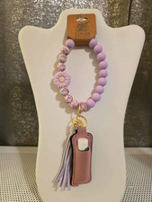 Handmade Keychain Wristlet Floral Themed