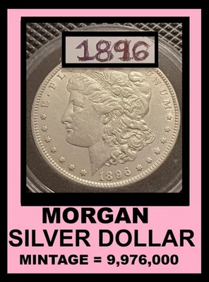 Philadelphia Silver 1896 Year Morgan US Dollars (1878-1921) for