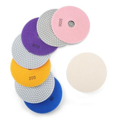 Diamond Polishing Pads 6 Inch Kit for Concrete, Marble, Quartz, 503000 Grit
