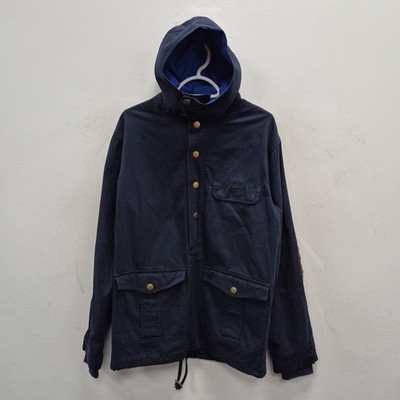 Barbour Casual Utility Chore Cargo Sailor Cotton Navy Coat Jacket Size Medium