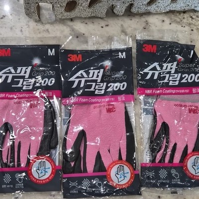 3M Super Grip 200 NBR Foam Coated Work Gloves Pink Medium NBR Foam Coating