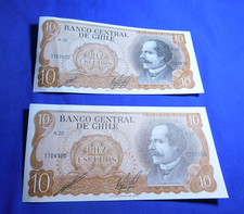 Chile 10 Escudos ND 1973-1974  Banco Central Bank Money (2)