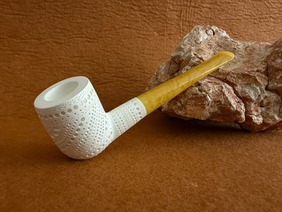 Meerschaum Pipe, Billard Shape Exclusive Design with Fitted Case
