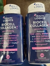 New Lot Of 2 Health Logics Biocell Collagen 120x2 240 Caps 7/2027 Wrinkles Joint