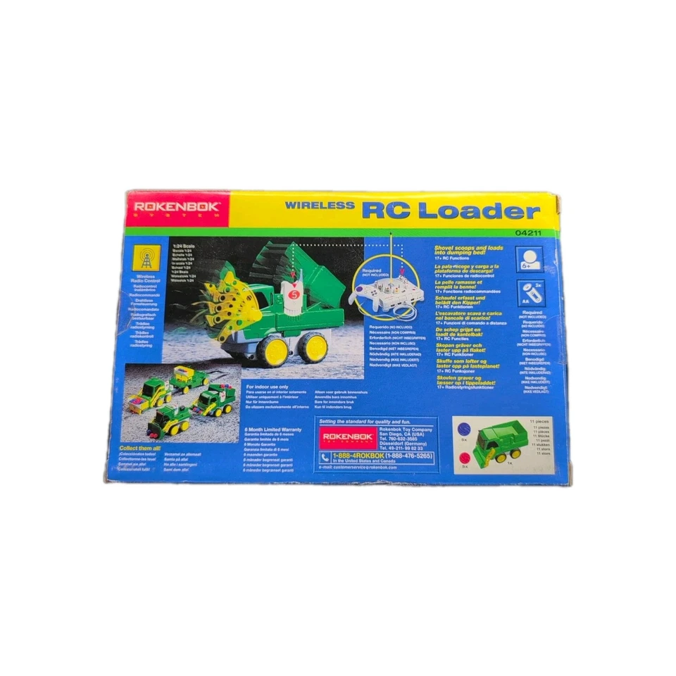 Rokenbok Wireless RC Loader 04211 Green Yellow Vehicle 1997 1:24 NIB Sealed - Image 3 of 4