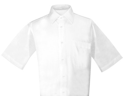 Biagio 100% Cotton Mens Short Sleeve Solid WHITE Color Dress Shirt size Small