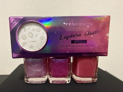 Profusion Cosmetics Aurora 3 PC Nail Polish & Nail Art Kit  See Photos