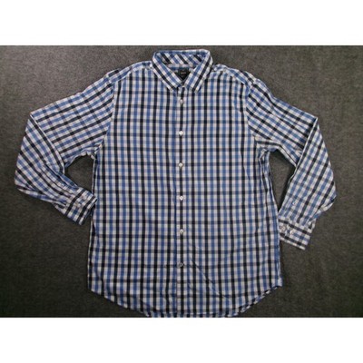 GAP Shirt Men Extra Large Blue Plaid Non Iron Professional Office Causal Preppy