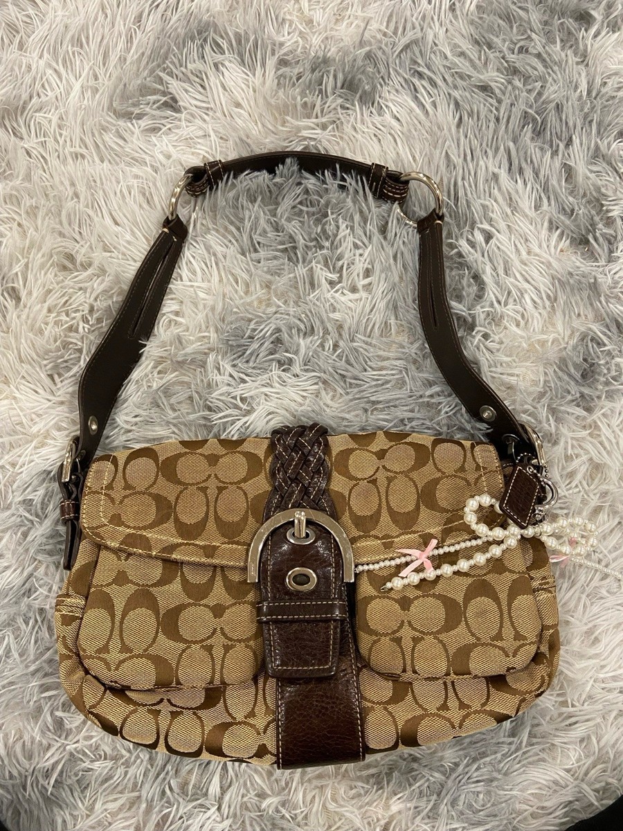 Coach Soho Signature Canvas Shoulder Bag Vintage Y2K Everyday Tote