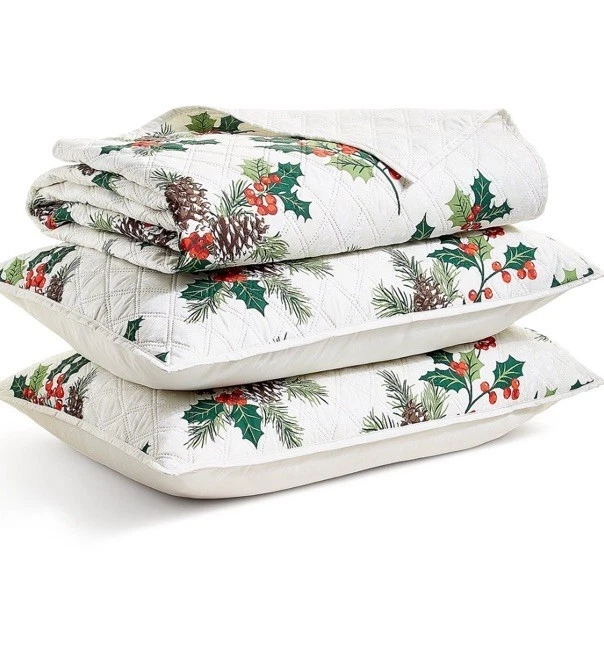 Juego de edredón completo/reina de 3 piezas Holly Berry colección Martha Stewart, para Macys Foto 2 de 4